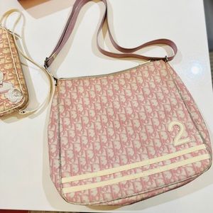 Vintage Dior Pink Monogram Crossbody Bag